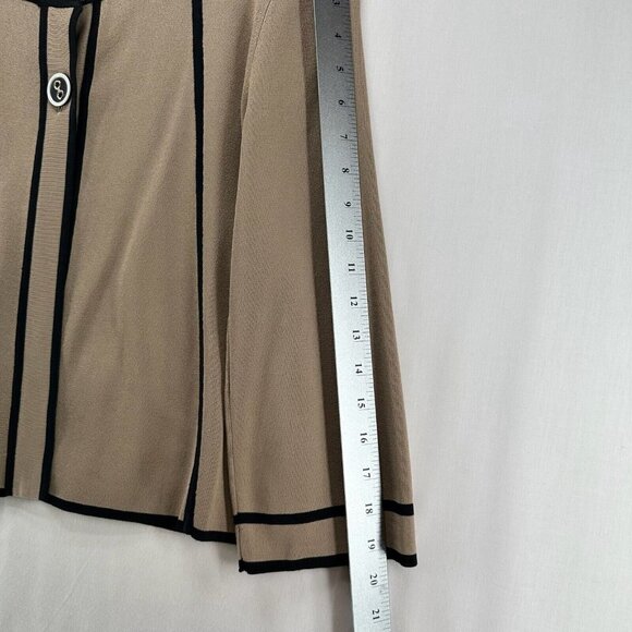 GRACE Sweater Size M Two Button Long Sleeve Blazer Cardigan Rayon Blend Brown - Picture 9 of 10